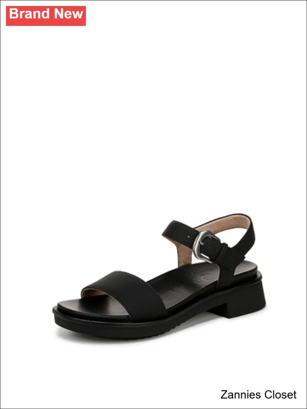 ✨ Naturalizer Emma Strappy Sandals Block Heel Round Toe Buckle Slingback